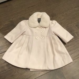 BabyGap Wool Pea Coat Faux Fur Collar Size 0-6 Mo